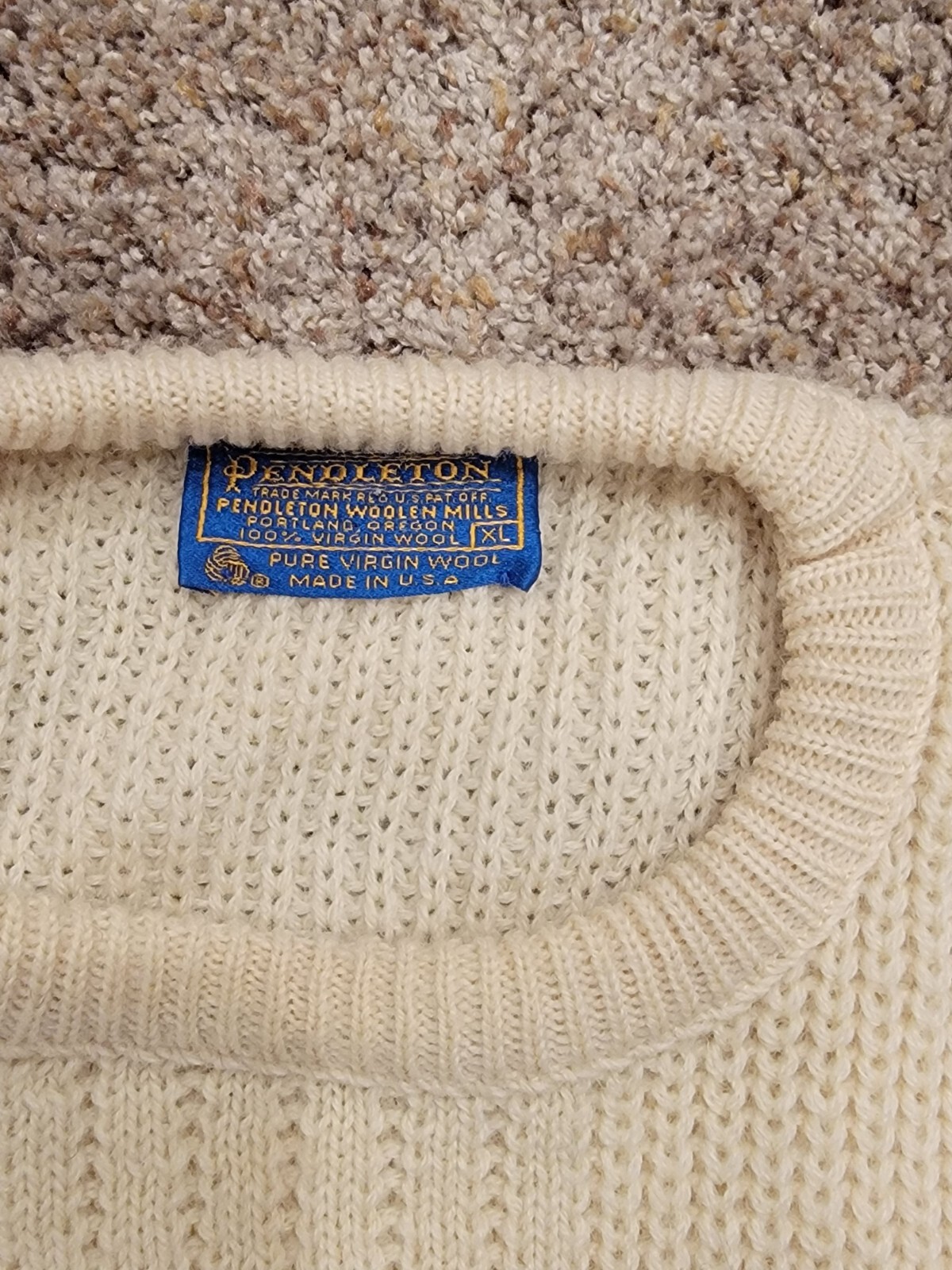 Vintage Pendleton Pullover Cable Chunky Sweater C… - image 2