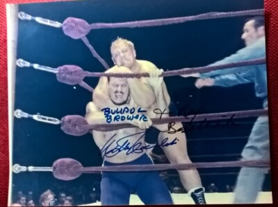 Autogramme v. Walter ''Killer'' Kowalski & Bulldog Brower, Farbfoto, 25,4x20,2cm