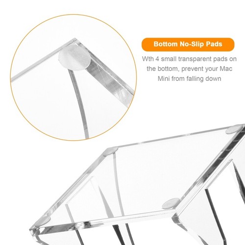 Vertical Stand Bracket for Mac-Mini M1 Host Acrylic Desktop TV Box Router Stand - Afbeelding 6 van 8