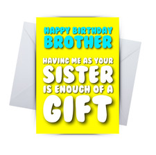 Bruder Schwester Geburtstagskarte lustige Scherzkarten für Geschwister Geschenk Humor unhöflich witzig