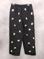 Vintage Talbots Women's Black Irish Linen Crop Pants Size 8