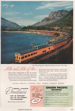 1957 Vintage UNION PACIFIC RR City Of Portland Domeliner Passenger Print Ad