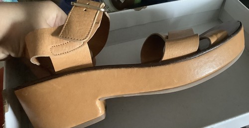 Chie Mihara Sandalen Neu 38,5 Leder Plateau Platform 90 Er Stil, Rar Beige