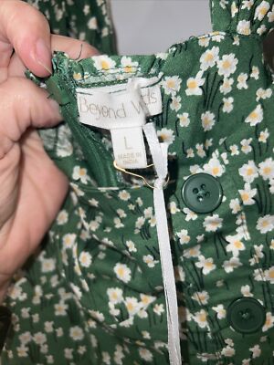 Beyond Words Summer Dress Size Large Green Floral | eBay Beyond Words Summer Dress Size Large Green Floral | eBay
