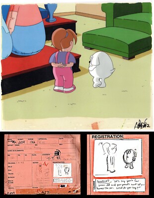 (SALE) Two DILBERT  Animation Cels:  DOGBERT teaches KID -How to Control Parents