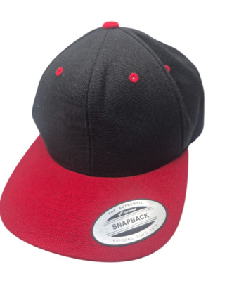 Flexfit Yupoong Snapback Cap rot schwarz Basecap Kappe Unisex One Size