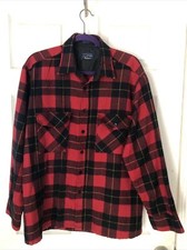 VINTAGE 90s Back Packer Sportswear Shadow Plaid Flannel Red Size Large