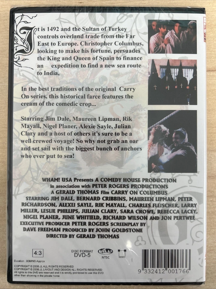 Carry On Columbus DVD - Rik Mayall, Jim Dale, Alexie Sayle - UK Compatible - Image 2 of 2