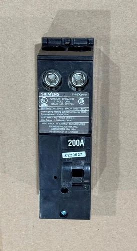 SIEMENS QN QN2200RH 2 Pole 200 Amp 240V Circuit Breaker