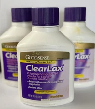 Pack of 3 - Polyethylene Glycol 3350 Powder Laxative 17.9oz Sealed 03/2026