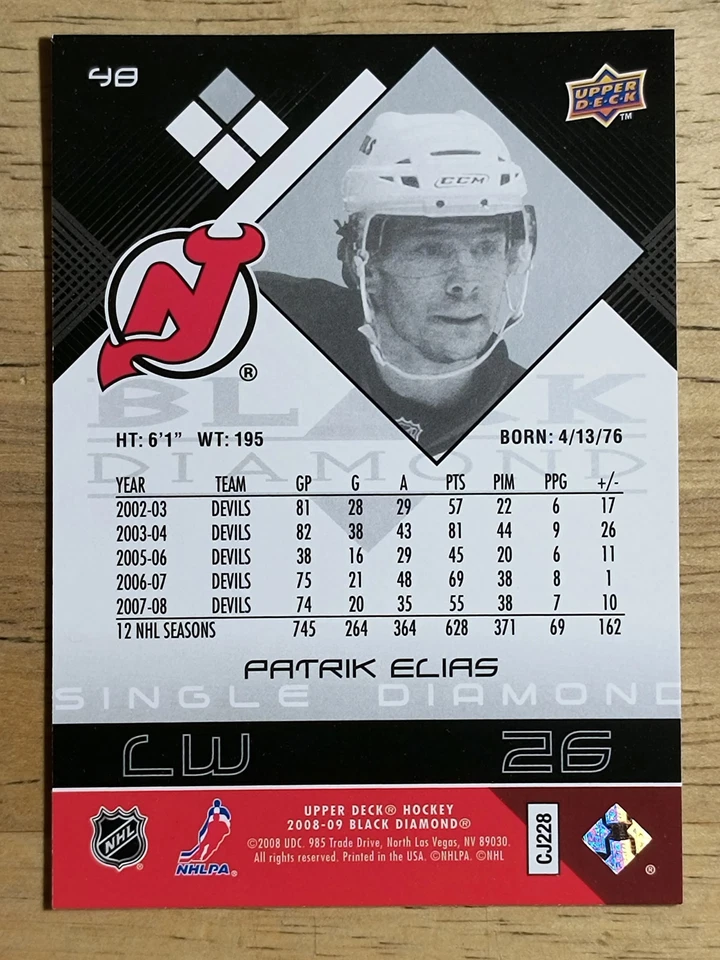 2008-09 Black Diamond #48 Patrik Elias - Image 2 of 2
