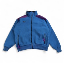 VTG 90s Columbia Radial Sleeve Blue Purple Full Zip Fleece Jacket size Large