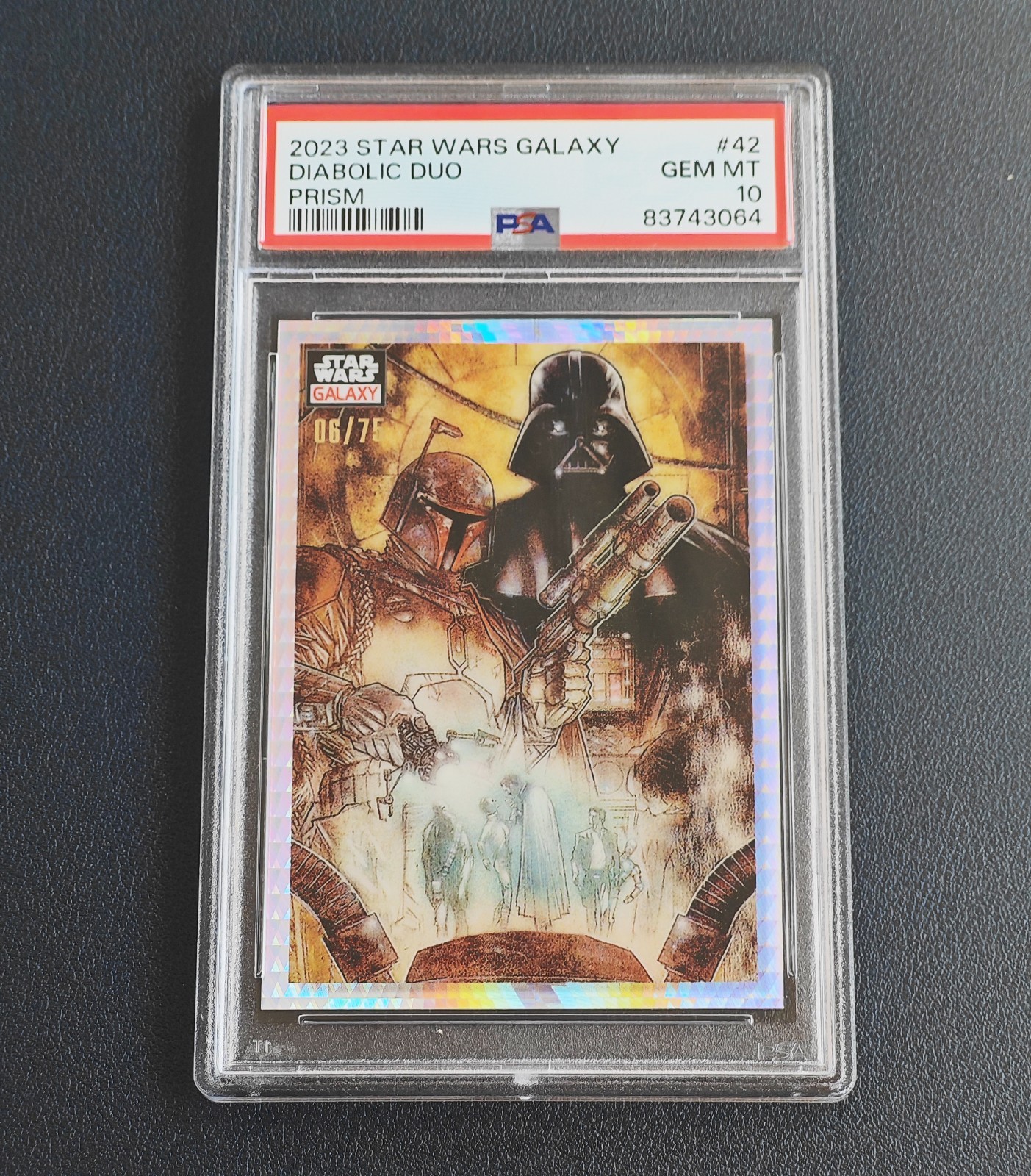 Diabolic Duo 2023 Topps Chrome Star Wars Galaxy #42 Prism Refractor /75 PSA 10