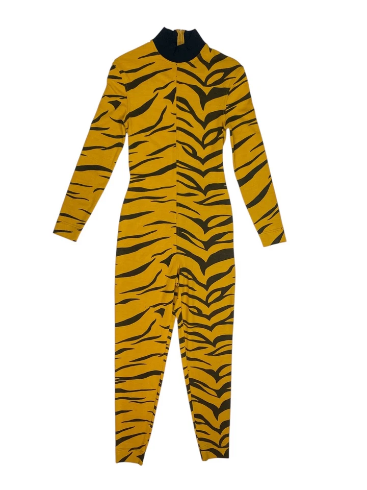 Rifat Ozbek Fall 1991 Tiger Stripe Orange & Black Catsuit Vintage Archive - Image 2 of 4