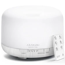 ASAKUKI 500ml Premium, Essential Oil Diffuser with Remote Control, 5 in 1