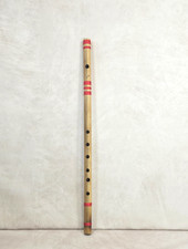 Handmade A Bamboo Bansuri Flute Whistle Key of B Indian Wooden Wind Instrument