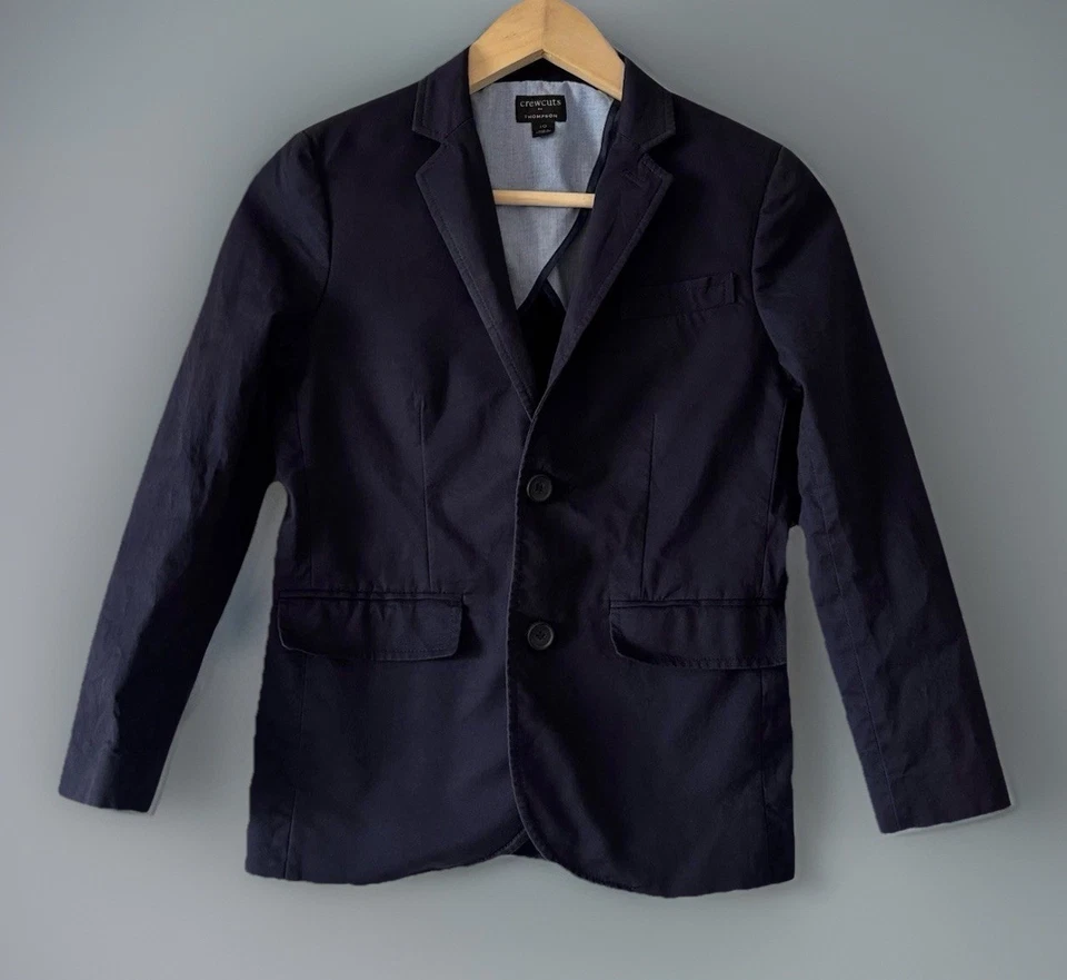 Blazer J Crew Crewcuts Thompson Azul Niño Talla 10 Preppy Iglesia Vacaciones Fiesta Foto 2 de 4