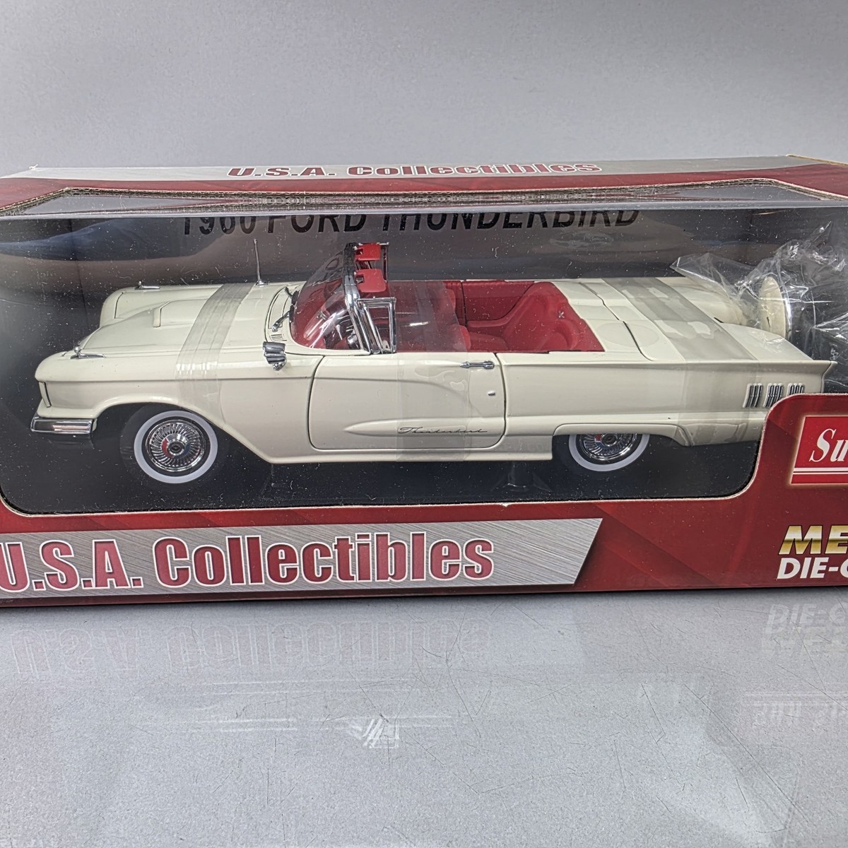 ミニカー 1960 Ford Thunderbird Open Convertible Sun Star 1/18 1960 Ford Thunderbird Convertible White USA