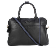 Leather Laptop Messenger Bag, Genuine Black Leather Men Briefcase, Shoulder Bag