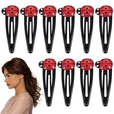10Pcs Ladybug Hair Clips for Girls, 2 Inch Cute Snap Hair Barrettes for Toddl...