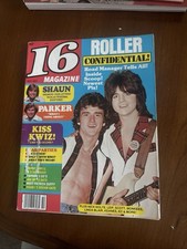 Vintage 16 Magazine October 1977 Bay City Rollers KISS Pin Up 70s Leif Cassidy