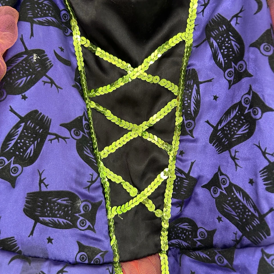 Witch Costume Girls light up Not Tested Size Small orange Owl - Image 2 of 4