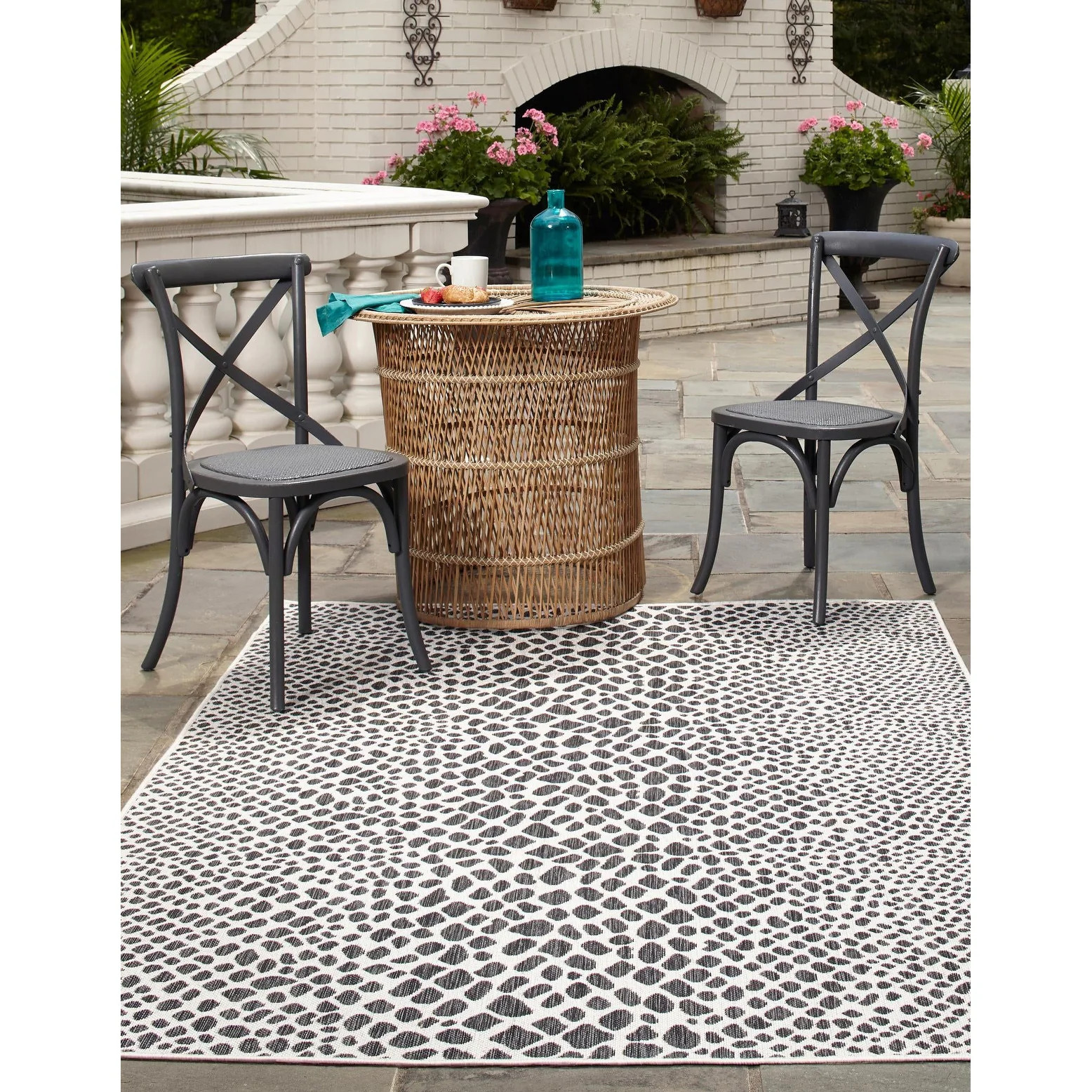 Outdoor Zrand Collection Durable Area Rug BH091 for Patio or Garden