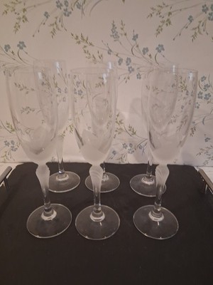 Rona Lilly Milchglas Weißwein Sektflöten Gläser x 6 