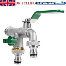 1/2" BSP Double 3/4" Outlets Garden Outdoor Tap Ball Valve Faucet Brass Nickle