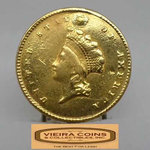 1855 Indian Princess Gold — photo from the most recent tracked eBay sale