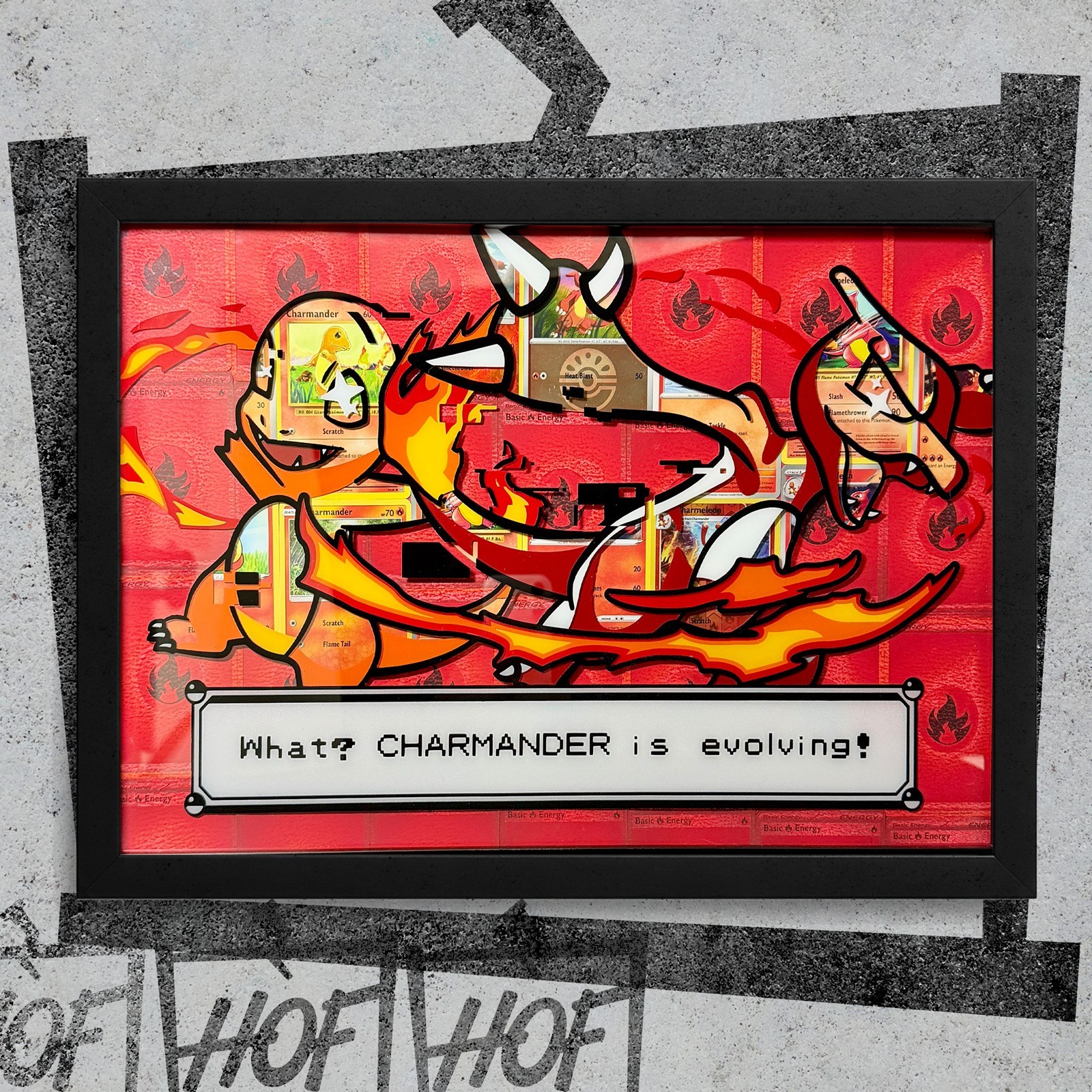 Charmander is Evolving! Pokemon Card Art – 1/1 Custom Framed Piece