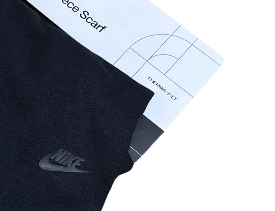 NUEVO Nike Therma-Fit Tech Polar Invierno Bufanda Clima Frío Negro Talla Única Unisex Foto 2 de 4