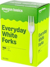 Disposable Everyday White Forks, 100 Count
