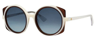 FACE A FACE WONDER 1 COL 2004 IVORY BROWN W/BLUE LENS AUTHENTIC SUNGLASSES 51-21