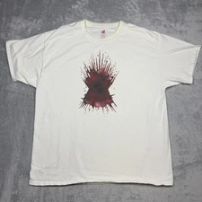 Game of Thrones Bleed For The Throne Shirt Mens XL White Promo HBO Red Cross Tee