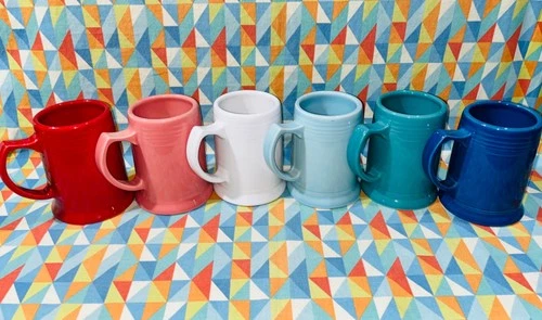 Fiesta 20 Ounce Pint Mug Stein SET OF 6 New Fiestaware Sky Peony Lapis FREE SHIP