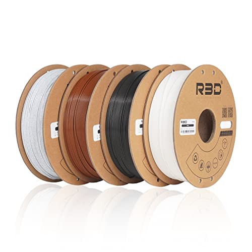R3D PLA Filament 1.75mm, 3D Printer Filament (4 Pack Common Color-1)