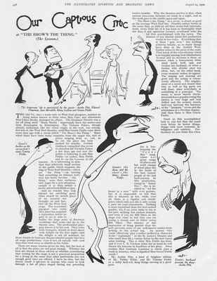 Karikaturen aus ''The Show's The Thing'' im Lyceum Theatre Vintage Print 1929