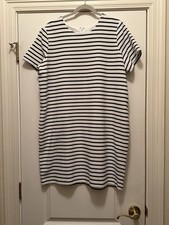 Lauren Ralph Lauren NavyWhite Stripe 1X Dress Women Short Sleeve Nautical Classy