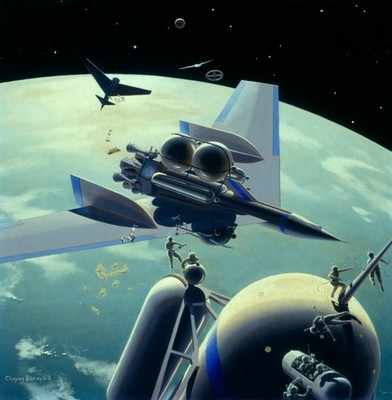 Chesley Bonestell - Schiffe für einen Mars zusammenbauen A1-A4 Poster Tier Haustier Portrait