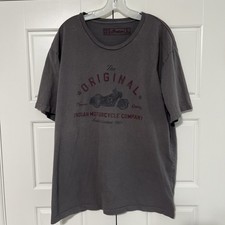 Indian Motorcycle Mens XL Gray Graphic T Shirt Made In USA 100% Cotton