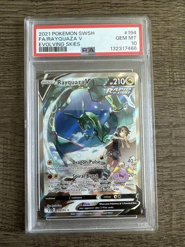 RAYQUAZA V FULL ALT ART PSA 10 GEM MINT 2021 POKEMON EVOLVING SKIES #194/203