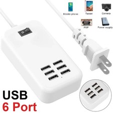 1-4x Fast Wall Charger Station 6 Port USB Hub Splitter AC Power Adapter Desktops