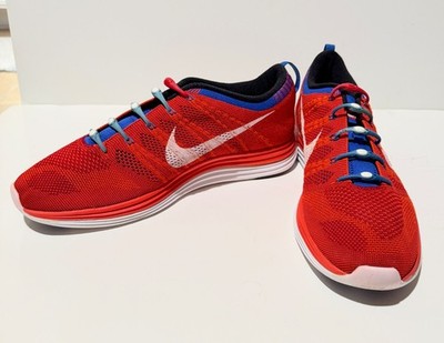 Nike Flyknit Lunar 1+ Team Orange Gym Red 554887-816 Men's Size 11.5 Running OG