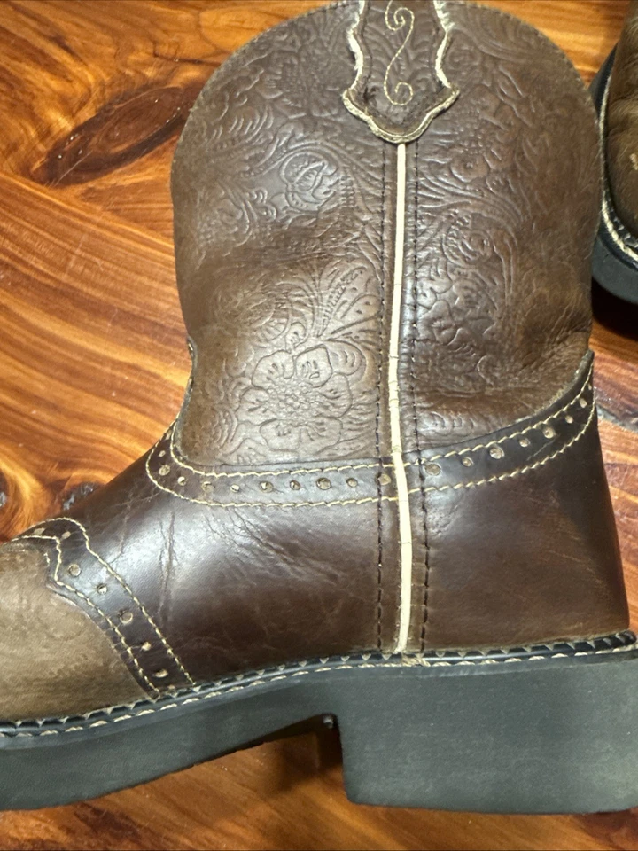 Женские ковбойские сапоги Justin Boots 8,5 цвет коричневый цыганская кожа без застежек - Изображение 3 из 4