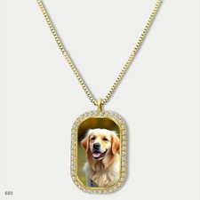 Gorgeous Cute Golden Retriever Dog Fashion Pendant Necklace Chain Image Dog Tag