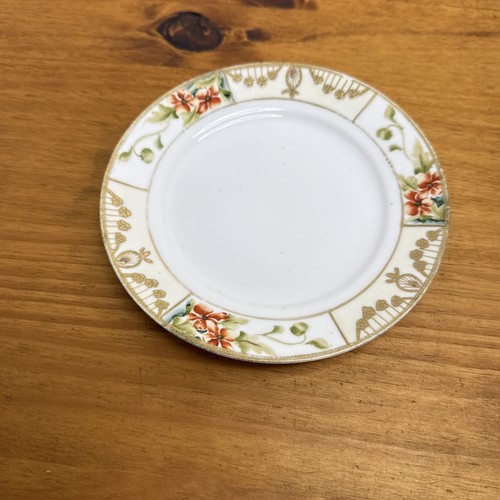 Antique 1910’s Noritake Nippon Saucer “Marked M” Japan Made Gold & Orange 6 1/8” - Picture 20 of 23