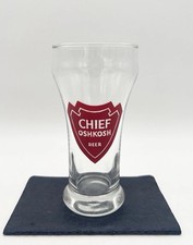 Vintage Chief Oshkosh Beer Glass Arrowhead Logo Wisconsin Brewery