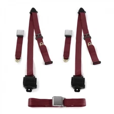 Buick Roadmaster 1949 - 1953 Airplane 3pt BURG Bench Seat Belt Kit - 3 Belts  