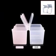 2 Grid Nail Art Container Wipes Cotton Storage Case Rhinestones Buffer Pens Tool